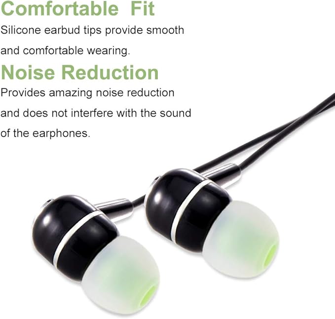 Earbud Tips Soft Silicone Earbuds Replacement Tips Fit for in-Ear Headphones(Inner Hole from 3.8mm - 4.2mm Earphones) 9 Pairs S/M/L,Transparent Green