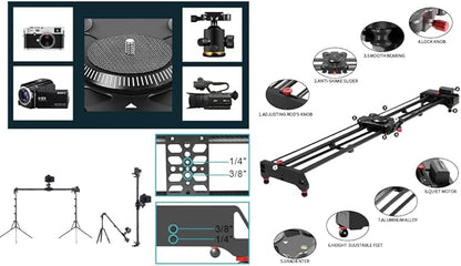 GVM Motorized Camera Slider, 48''/120CM Carbon Fiber Camera Slider with APP Control, Support Video Mode, Time Lapse Photography, Horizontal, Tracking and 120° Panoramic Shooting