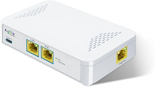 PoE Injector with LAN Port, 60W PoE to USB C Switch, 802.3at/af Compliant, 30W PD Charging & & Gigabit Ethernetfor Ring Camera, Laptop,Phone,Tablet,Access Poin,PoE Powered