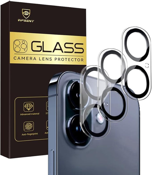 Camera Lens Protector for iPhone 16 6.1" / iPhone 16 plus 6.7"/ iPhone17 6.3",9H Tempered Glass，Ultra HD, Scratch Resistance Easy to Install，Case Friendly，[Does not Affect Night Shots] 3-Pack