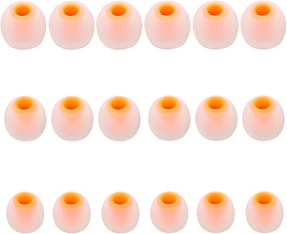 Earbud Replacement Tips Silicone Earbud Tips Earbud Covers Fit for in-Ear Headphones (Inner Hole 3.8mm -5.1mm) Earbud Rubber Tips Eartips 9 Pairs S/M/L