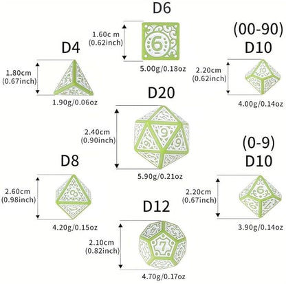 CiaraQ DND Polyhedral Dice Set (42pcs) with A Gold Pattern Drawstring Bag for Dungeons and Dragons RPG MTG Table Games. 6 Sets Fantasy Role Playing Dice