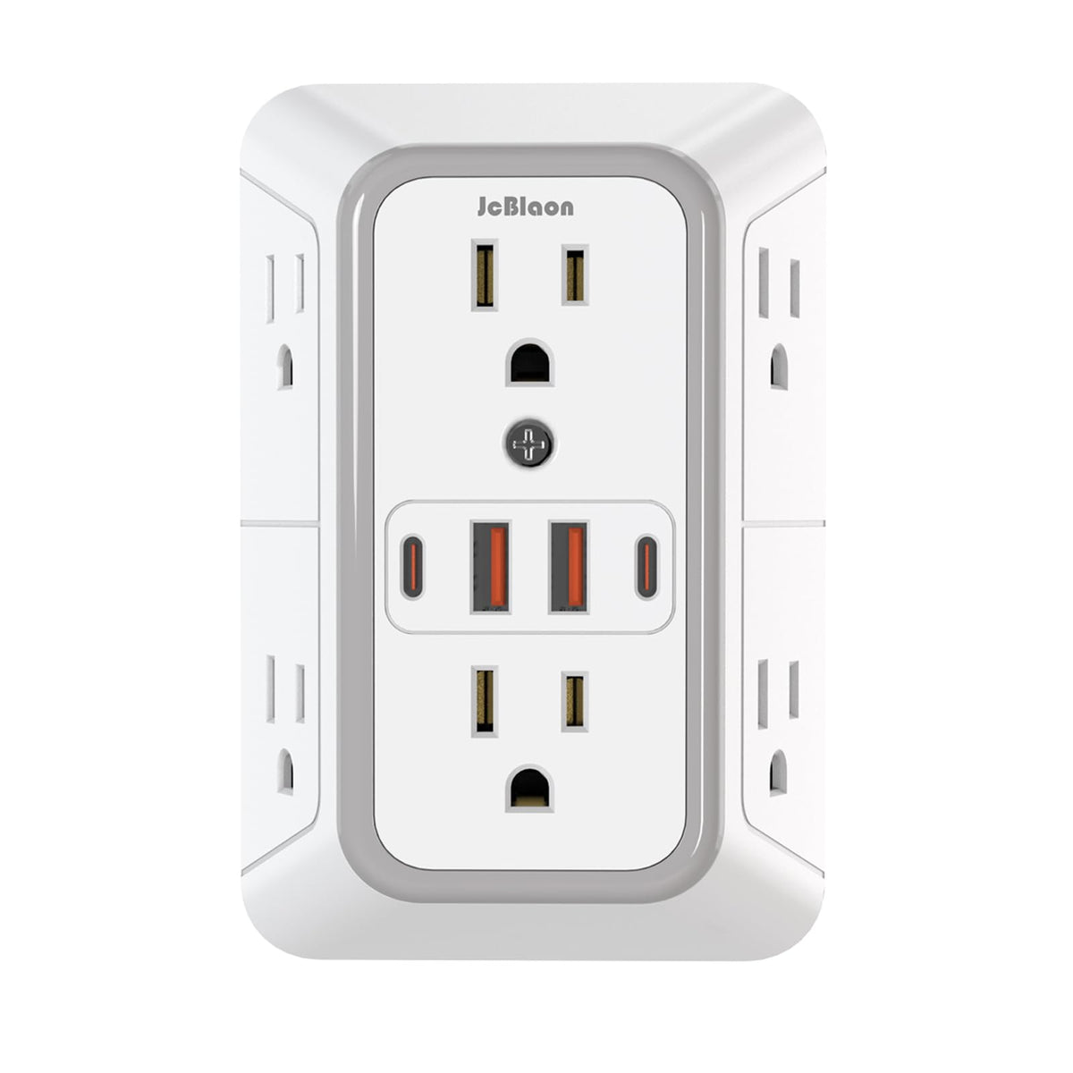 Wall Outlet Extender with Night Light, Power Plug Adapter Multi Plug Outlet Surge Protector with 4 USB Charging Ports (2 USB C), Adapter Spaced Outlets for Home Travel Office-ETL