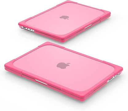 Batianda Compatible with New MacBook Pro 16 inch Case 2024 M4 Chip 2023 2021 Release with M3 M2 Pro Max, Heavy Duty Protective Plastic Hard Shell with Fold Kickstand & Keyboard Cover Protector, Rose