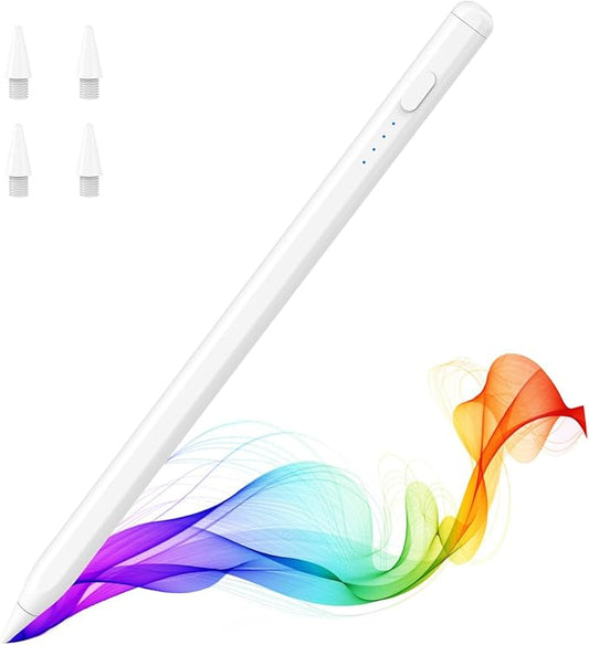 MoKo Pencil for iPad (A16) 11th 10th Gen, Stylus Pen for 2018-2026 Apple iPad 11/10/9/8/7/6/A16, Mini 7/6/5, Air M3/M2 11"/13"/5/4/3, Pro M4 13"/12.9"/11" Tilt Sensitivity, USB-C Fast Charging,White