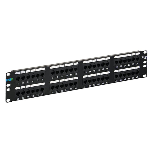 ICC CAT5e RJ45 Patch Panel, 24-Port 1U 19-Inch Rackmount, Black, 1-Pack