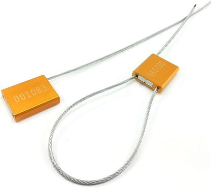 Tamper Evident Pull Tite Security Cable Seals Alumium Alloy Shipping Container Tags ISO 17712 Standard (Pack of 100, Yellow)