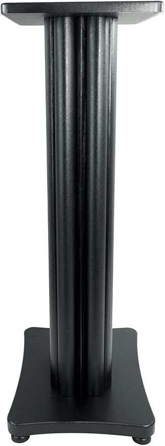Rockville Pair SS28B Premium Black Wood Grain 28" Home Speaker Stands, 100lb Capacity, Solid MDF Wood, Dual Platforms, Spikes and Pads Included, for Home Theater and Studio Audiophiles