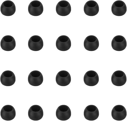 Silicone Small Replacement Earbud Tips Eartips for In-Ear Headphones Rubber Tips Earbuds Cap 10 Pairs (Black)