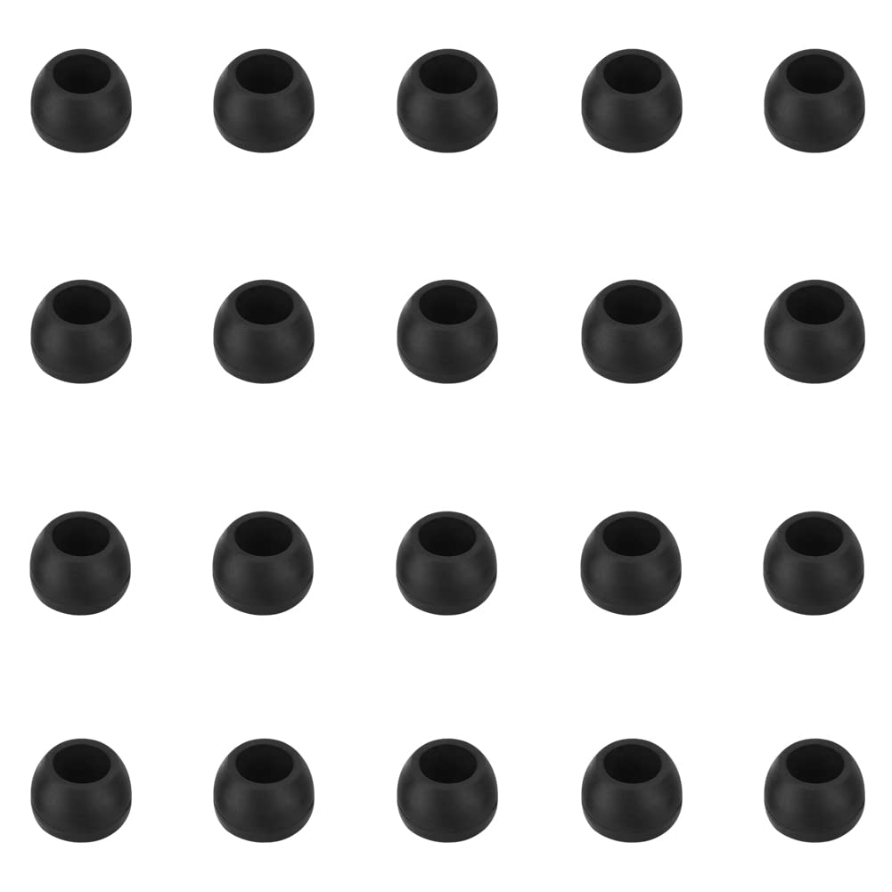 WKYMY Silicone Small Replacement Earbud Tips Eartips for In-Ear Headphones Rubber Tips Earbuds Cap 10 Pairs (Black)