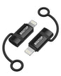 [MFi Certified] 36W USB C to Lightning Cable Adapter, Support Data Sync/PD Fast Charging Compatible with iPhone iPad AirPods, with Anti-Lost Holder - Black 2 Pack
