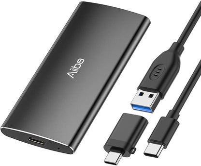 Aiibe 1TB External Solid State Drive USB C Portable SSD USB 3.2 Gen 2, Up to 1050MB/s, 1TB External SSD External Hard Drive for iPhone 15/Pro, Laptop, Mac and PS4 (Black)