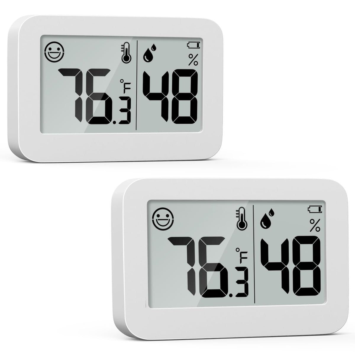 DOOMAY Mini Hygrometer Indoor Thermometer Digital Humidity Monitor 2-Pack
