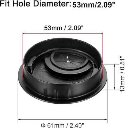 uxcell Cable Hole Cover, 2.1Inch/53.5mm Zinc Alloy Desk Wire Cord Cable Grommets Hole Cover for Office PC Desk Cable Cord Organizer, 4 Pcs Black