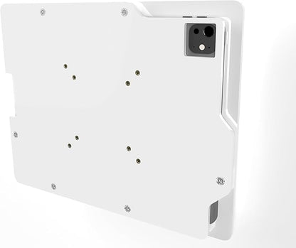 TABcare Anti-Theft Acrylic VESA Enclosure for Apple iPad Pro 13" 2024 with Free Wall Mount Kit & 90-Degree Angle USB C Cable (iPad Pro 13" 2024, White)