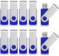 Aiibe 8 GB Flash Drive 10 Pack USB Flash Drives 8G USB 2.0 Memory Stick Thumb Drive Data Storage Swivel Keychain Design Pen Zip Drives Wholesale/Lot/Bulk (10 Pack, 8GB, Blue)