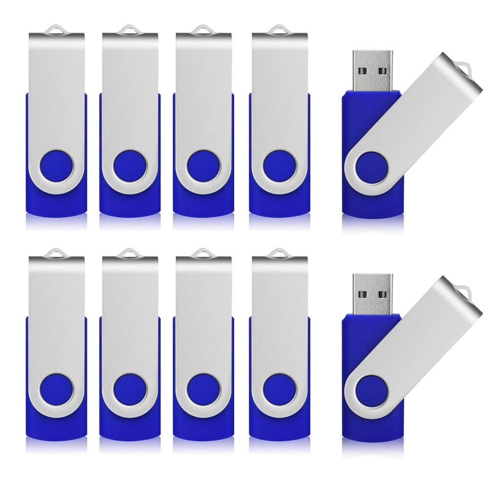 Aiibe 10 Pack 128GB Flash Drive USB Drive Thumb Drives USB 2.0 Memory Stick Jump Drives 128GB USB Flash Drive Bulk (10 Mixed Colors: Black Blue Red Green Orange White Yellow Pink Purple Silver)