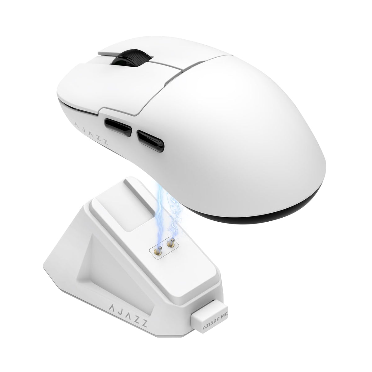 AJ159P MC Wireless Gaming Mouse, 12000 DPI, Tri-Mode 2.4G/Bluetooth/Wired, Magnetic RGB Charging Dock, 56g Ultra-Light, Programmable 6 Buttons - Perfect for Gaming, Work & Travel (Black)