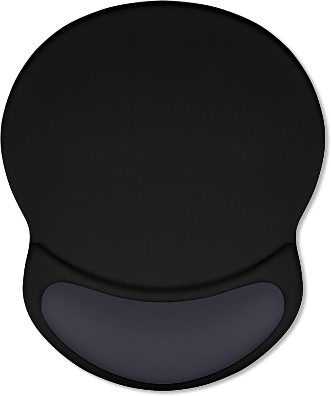 ITNRSIIET Ergonomic Mouse Pad with Comfort Gel Wrist Rest, Non-Slip PU Base, Smooth Textured Surface, Reduces Hand Fatigue & Wrist Pain, 8.7 x 7.2 Inch for Office Gaming Home, Black Gray Gradient