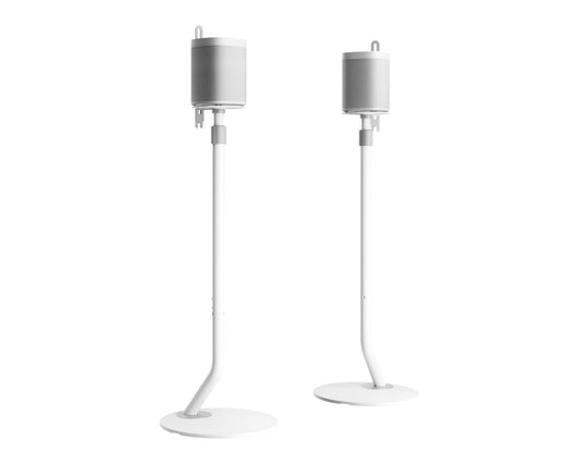 FITUEYES Universal Speaker Stand Pair, with Height Adjustable, White,1 Pair