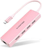 LENTION USB C Hub with 1000Mbps Ethernet Adapter, 4K HDMI, 3 USB 3.0 Port for 2024-2016 MacBook Pro 13/14/15/16, New Mac Air & Surface, Chromebook, More, Stable Driver Certified (CB-C25, Rose Gold)