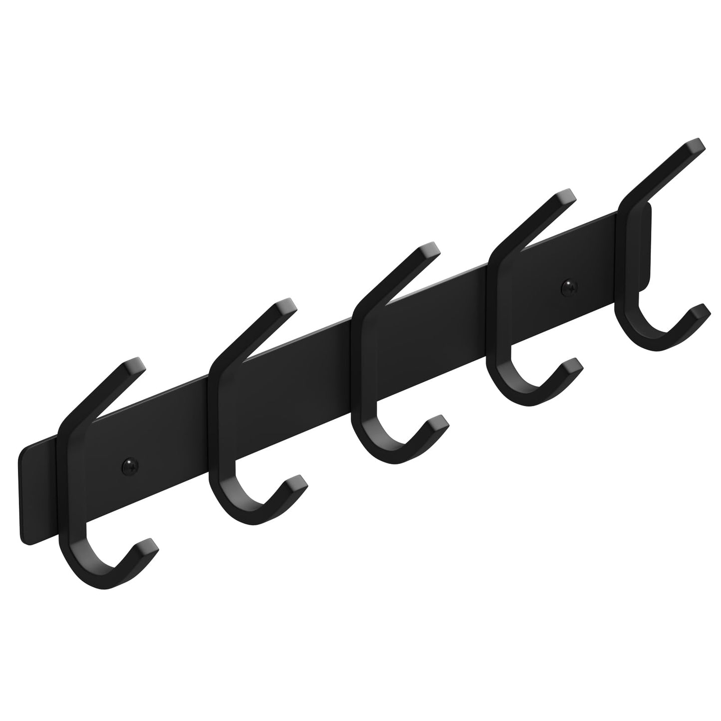 VAEHOLD Wall Hooks, Heavy Duty Aluminum Towel Hooks for Hanging Coat, Hat, Key, Clothes, Closet Hook Wall Mount for Kitchen, Bathroom, Office (“C“ Shape Coat 5 Hooks 1 Pack)