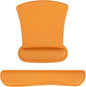 MOSISO Wrist Rest Support for Mouse Pad & Keyboard Set, Ergonomic Mousepad Non-Slip Base Home/Office Pain Relief & Easy Typing Cushion with Neoprene Cloth & Raised Memory Foam, Orange