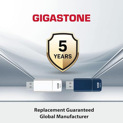 GIGASTONE 64GB Flash Drive (2 Pack) Z60NB USB 3.2 Gen 1, Ultra Fast, Retractable Capless Slider Design, Data Storage, Backup for PC/Mac/TV/Car Audio, USB 2.0/3.0/3.1 Compatible (Random Color)