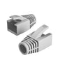 JODROAD 100Pack RJ45 Boot Cover, Cat5 Cat6 Cat6A Ethernet Network Cable Strain Relief Boot, Fits Overall Jacket Diameter 5.5-6.5MM Ethernet Cable (Hole Diameter: 6.5mm, Grey)