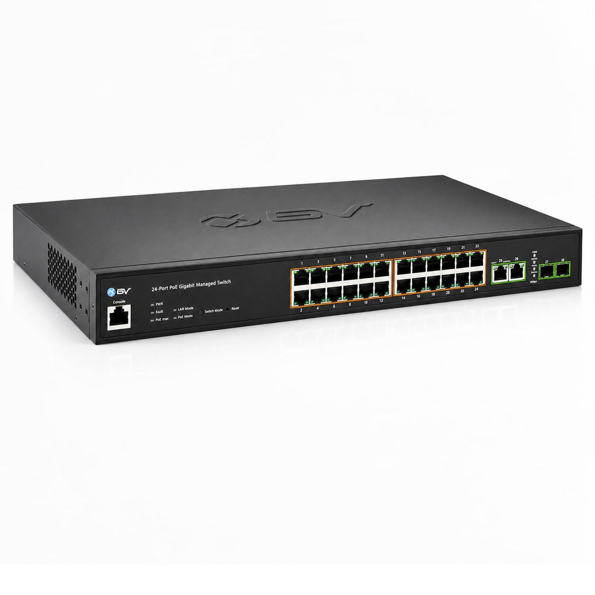 BV-Tech 16-Port PoE+ Switch with 1 Gigabit & 1 SFP Uplink, 120W