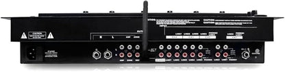 Pyle 6 Channel Mixer DJ Controller with Bluetooth, Professional Sound Digital Mixing System with LED Illumination, Slider Controls, Speed Control, 10 Band Equalizer 5U Rack Mount System - PYD1964B.5