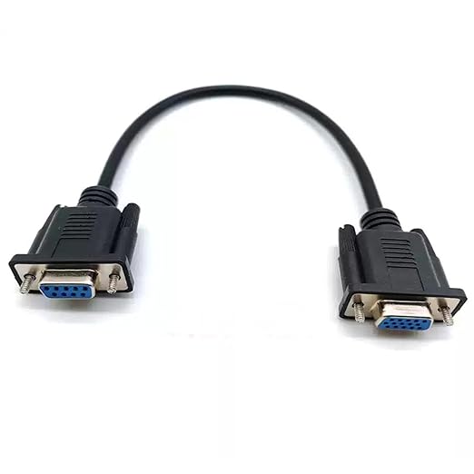 GXMRHWY DB9 Female to VGA Female 15Pin Three-Row Signal Transmission Cable, VGA to DB9 Serial RS232 Data Cable for Mutual Transmission of Signals Between 9Pin Video Devices and Computers 1.5Meter