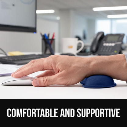 GORILLA GRIP Silky Memory Foam Keyboard Wrist Rest and Mouse Pad for Computer, Ergonomic Typing Support, Desk Office Supplies Gaming Accessories, Hand & Arm Mousepad Cushions and Coaster Set Navy Blue