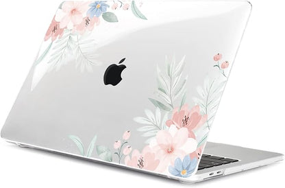 Batianda Design Case for M1 MacBook Air 13 Inch Model A2337 A2179 A1932 2021 2020 2019 Release,3D Painted Hard Shell with Keyboard Cover & Screen Protector, Cute Flower