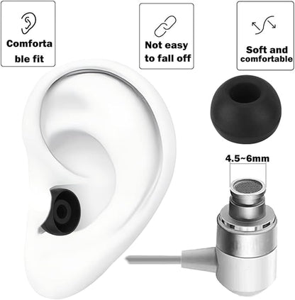 Earbud Tips Replacement - Silicone Compatible with Powerbeats 2/3 & LG Samsung Earbuds - Black, White, Red - 9 Pairs