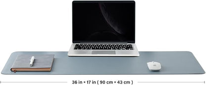 Cork Desk Mat - Dual-Sided Desk Pad for Office and Home - Desk Organization and Accessories - Ideal for Large Mouse Pad and Desk Mats on Top of Desks(Light Blue,90cmx 43cm)