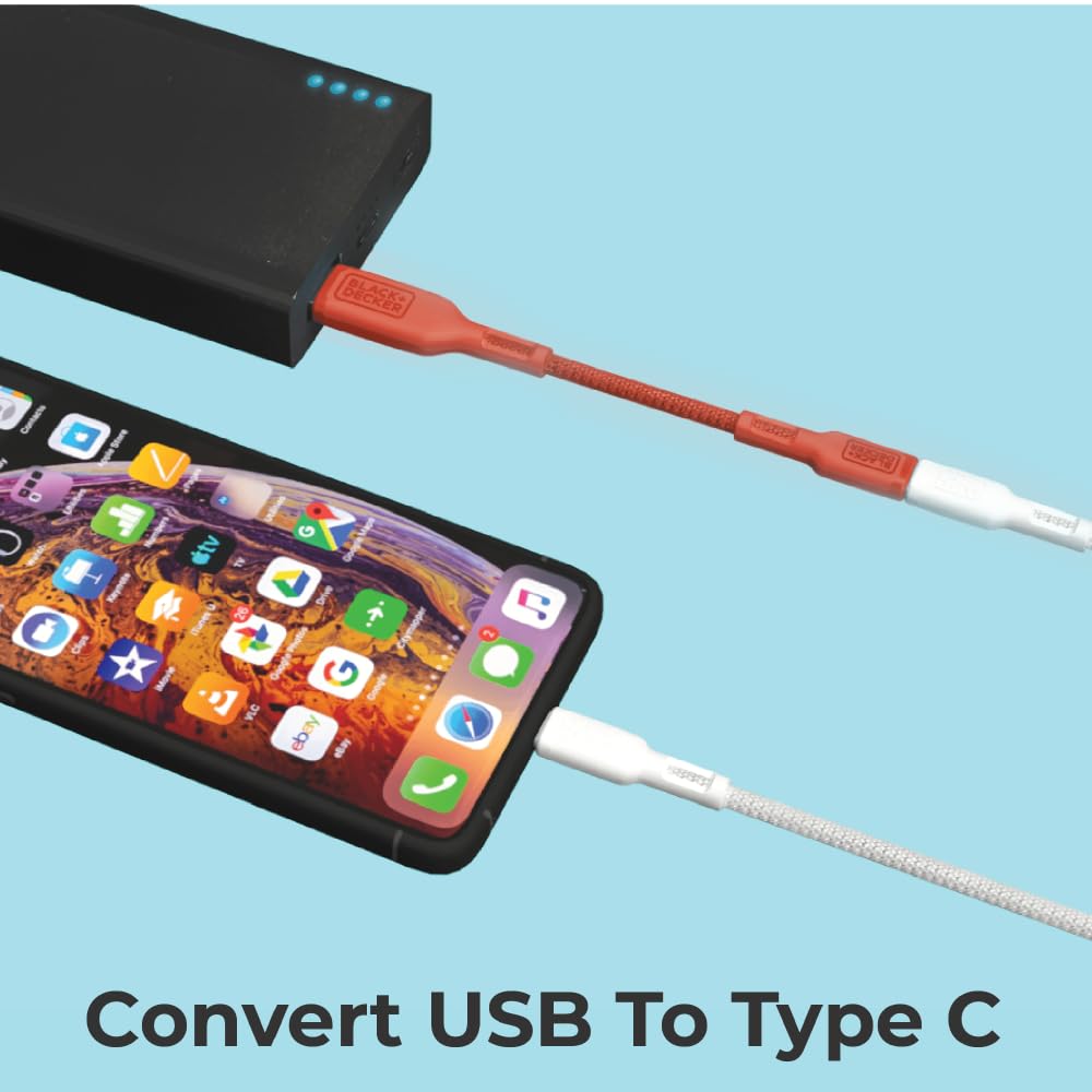 BLACK+DECKER USB C to USB Adapter [2 Pack] Type C Female to USBA, Coral