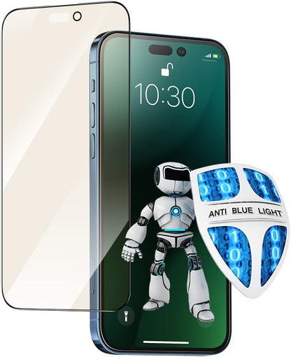 PERFECTSIGHT Sapphire Anti Blue Light Screen Protector Designed for iPhone 14 Pro, [Medical-Grade Eye Protection] HD Filter 6 Radiations Shatterproof Diamond Hard Tempered Glass (6.1 inch)