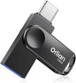 128GB Dual USB Type C +A Flash Drive 2-in-1 OTG USB 3.0 Thumb Drive Metal UDP Waterproof Swivel Design Portable for PC Laptop Tablet Android Smartphone iPhone 15 and More, Black