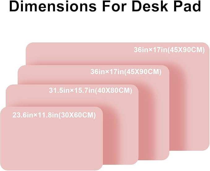 PU Leather Desk Pad Protector Gaming Mouse Pad Non Slip Desk Mat for Keyboard and Mouse Waterproof Desk Writing Pad for Office and Home Desk Accessories(Pink, 23.6 * 11.8)