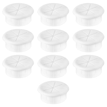 2" White Desk Grommet, JTemgle Flexible Cable Grommet Rubber Cable Hole Cover Wire Organizer Caps Desktop Cord Management for Home Office TV Stands Tabletops, 10 Pieces