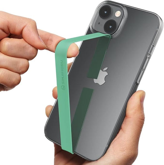 Sinjimoru Stretchable Silicone Phone Strap, Elastic Finger Grip, Mint