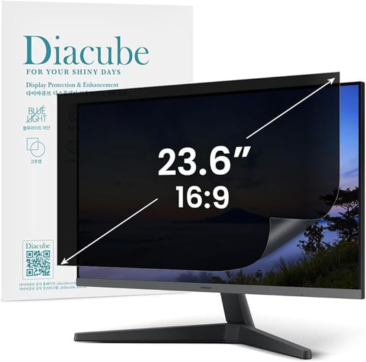 DIACUBE 23.6 Inch Computer Privacy Screen Filter for 16:9 Aspect Ratio Widescreen Desktop PC LED Monitors – Compatible with Curved Monitors - Eye Protection | Anti-UV | Anti-Glare, Anti Spy Screen Protector Film