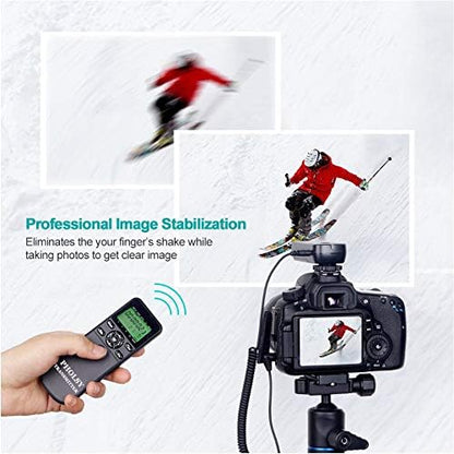 PHOLSY Wireless Timer Remote Release Control with Intervalometer and HDR for Olympus E-M1, E-M5 II, E-M5, E-M10 II, PL8, PL7; for Panasonic S5, S1H, S1RM, S1, G95, G91, G90, G9, FZ10002, GH5, GH6