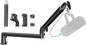 Low Profile Mic Arm 15cm Extra Riser Adjustable Mic Boom Arm Metal Desk Mounted Microphone Stand Cable Management Flexible Microphone Holder for Podcast Streaming Gaming Desktop