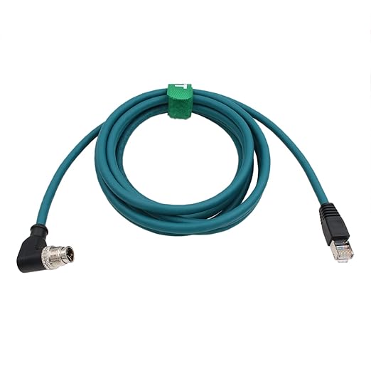 HangTon M12 Ethernet Cable for Microscan Hawk MV-4000 Cognex 2800 370 Camera Sensor Reader, 8 Pin X Coded to RJ45 CAT-7e (8m)