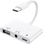 USB C to 3.5mm Jack Headphone Adapter with Charger OTG Cable Adapter, Type C to Aux Audio Earphones Splitter for Samsung Galaxy S22 Ultra S21 S20 i-Pad Pro Air Pixel 4 Laptops