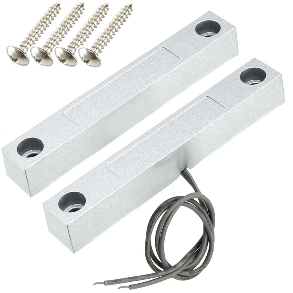 Gebildet Home Security Wired Rolling Door Contact Magnetic Reed Switch MC-58 Alarm Sensor Magnetic Switch with 2 Wires for N.C. Applications