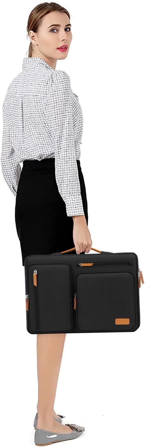 MOSISO 360 Protective Laptop Case 16 inch, 15-15.6 inch Laptop Sleeve Compatible with MacBook Pro 16, HP, Acer, Dell, Lenovo, ASUS, Side Open Carrying Case with 4 Zipper Pockets&Handle, Black