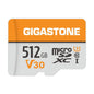 GIGASTONE 512GB Micro SD Card, for Surveillance, Security Camera, Action Camera, Drone, 100MB/s, A1 V30 4K Video Recording MicroSDXC Memory Card UHS-I Class 10
